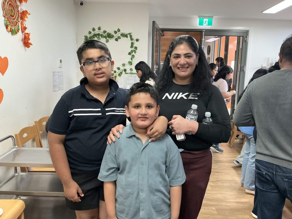 mom and two kids