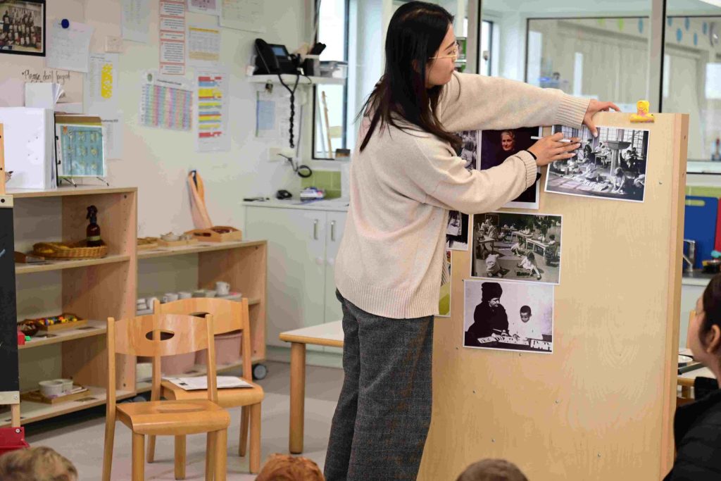 Children exploring Montessori materials during Dr Maria Montessori Birthday Celebration